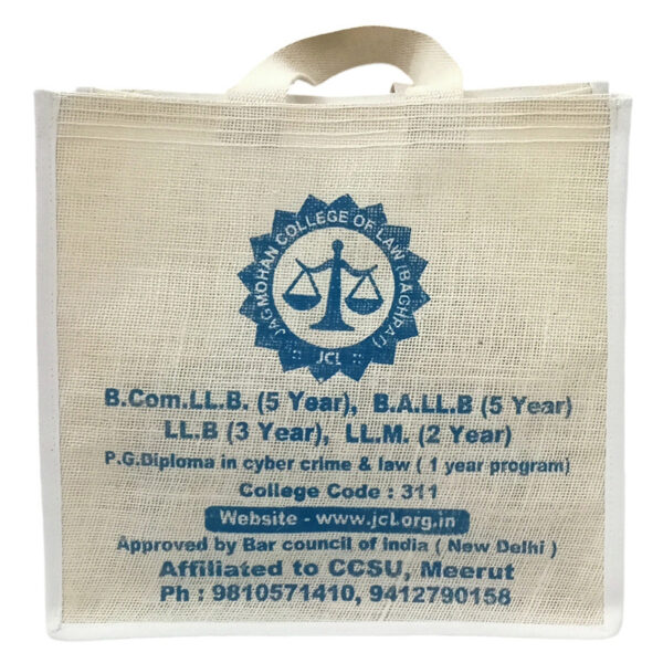 Durable Jute Exhibition Bags for Jagmohan College of Law